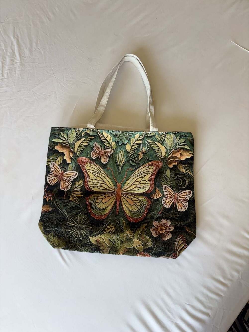 Butterfly Floral Tapestry Tote Bag - Picture 1 of 9